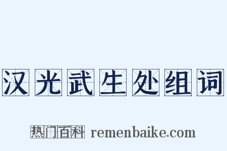 汉光武生处组词是什么意思的图片